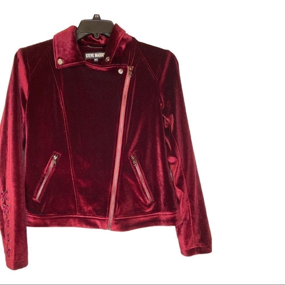 STEVE‎ MADDEN,Jacket, Burgundy, zippered, Sz Medium New with Tags